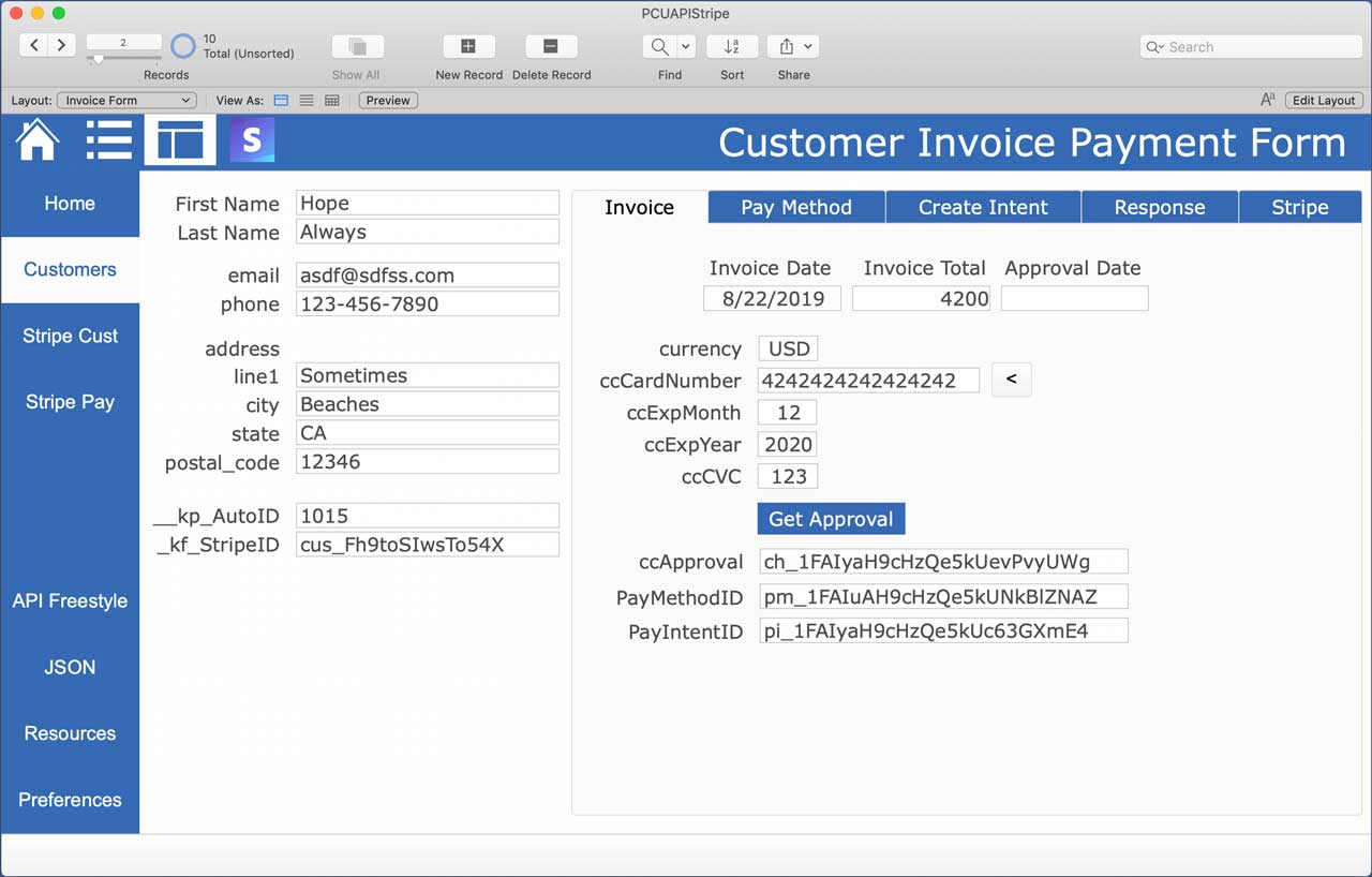 FileMaker Stripe API Payment Processing